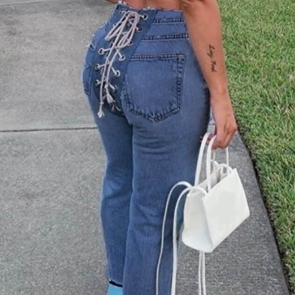 Tie up jeans